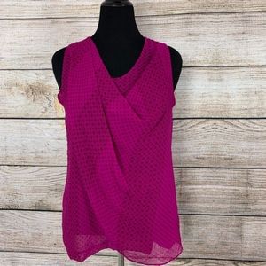 CAbi Brilliant Fuchsia Floral Drape Tank XL